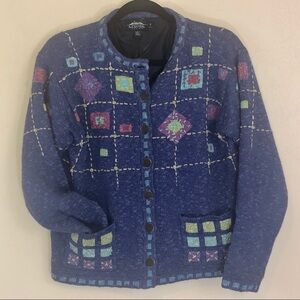 Icelandic Design Atlandia Linen Blend cottage core Cardigan S